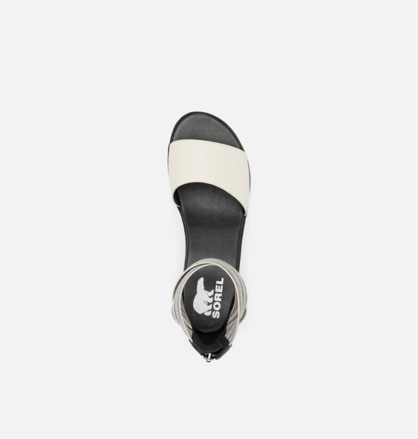 Women's Cameron Flatform Ankle Strap Wedge Sandal Black-Gore Sorel Australia