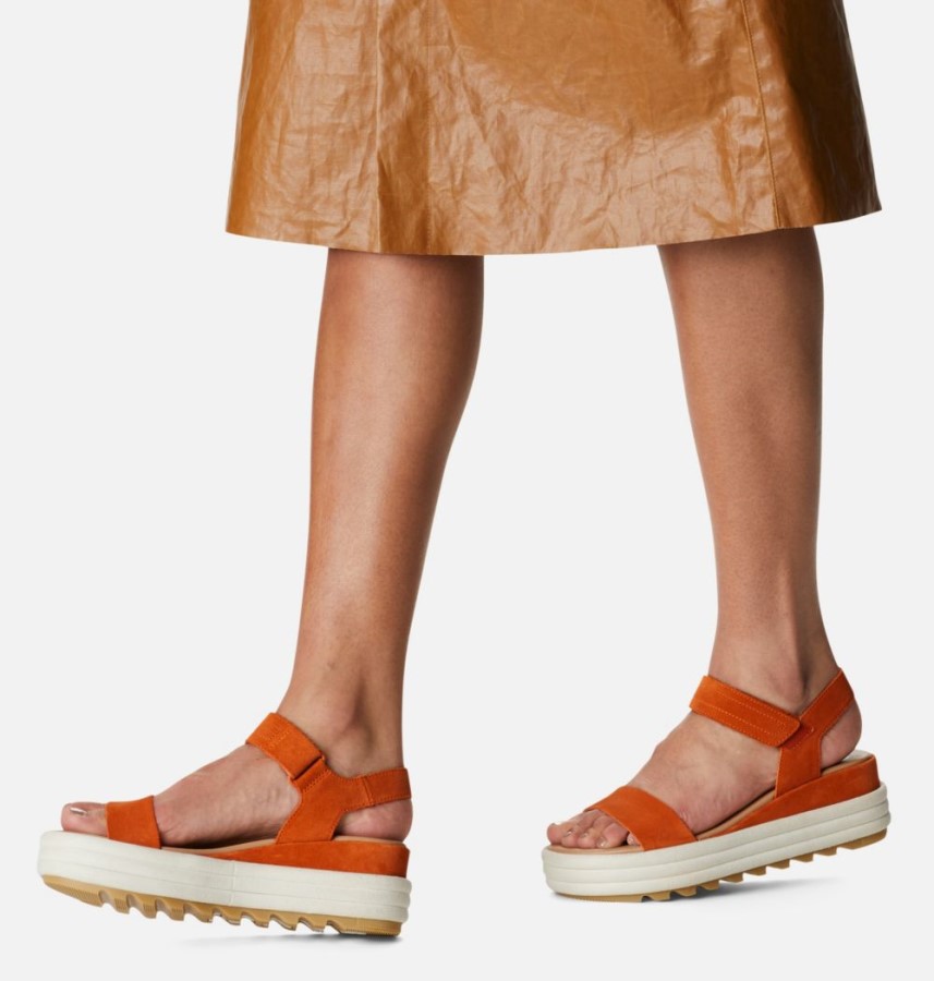 Women's Cameron Flatform Wedge Sandal Desert Sun-Chalk Sorel Australia