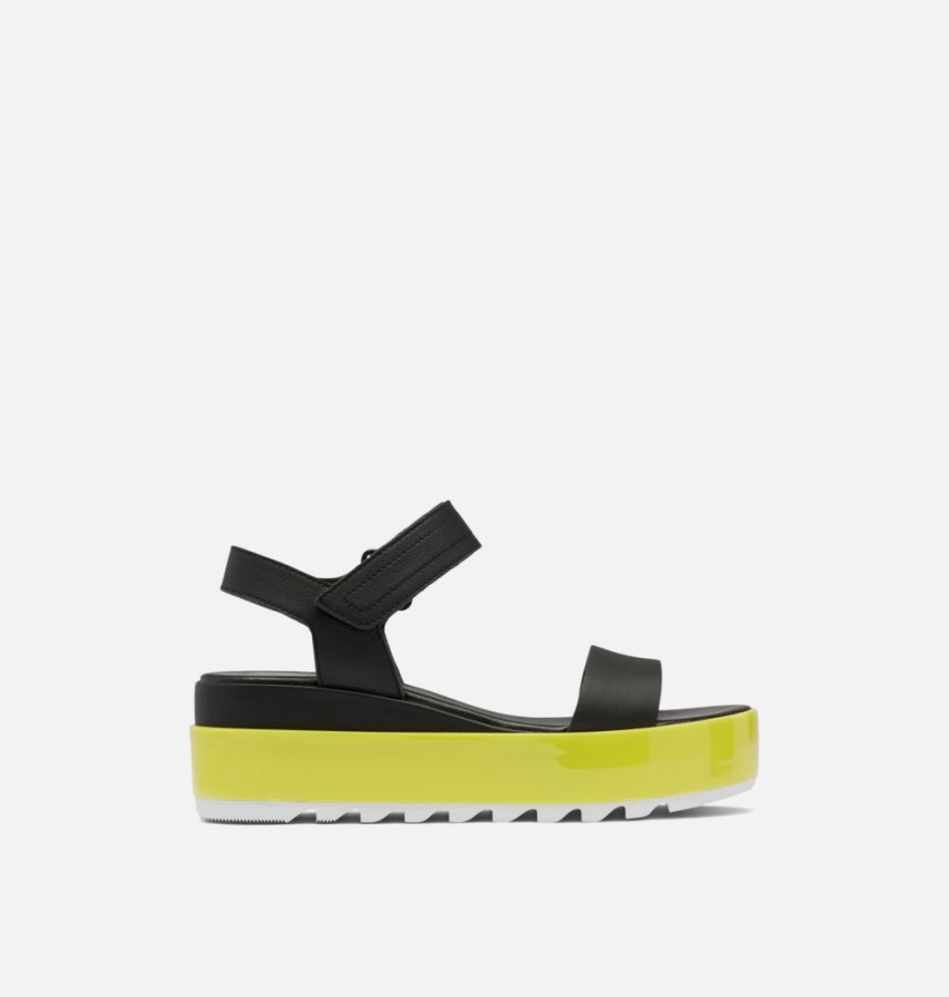Women's Cameron Flatform Wedge Sandal Sorel Australia Black-Bolt