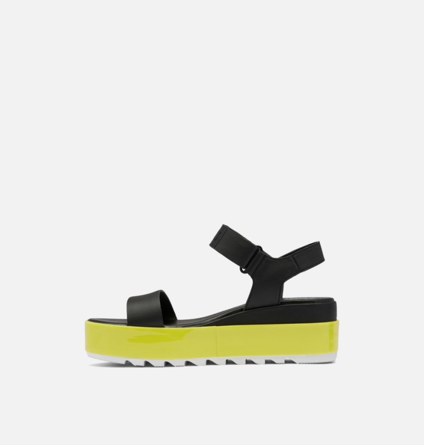 Women's Cameron Flatform Wedge Sandal Sorel Australia Black-Bolt