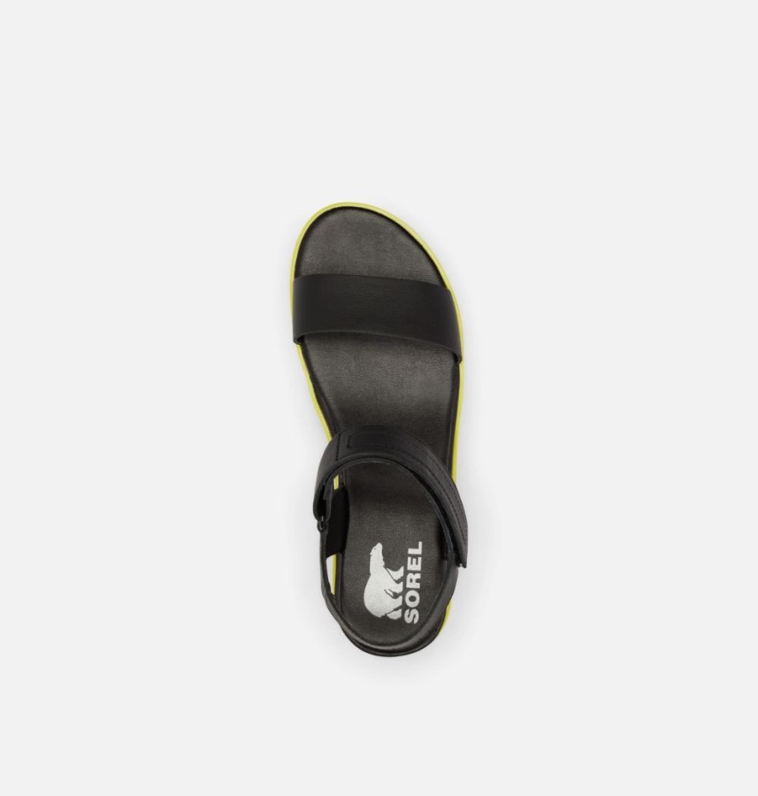 Women's Cameron Flatform Wedge Sandal Sorel Australia Black-Bolt