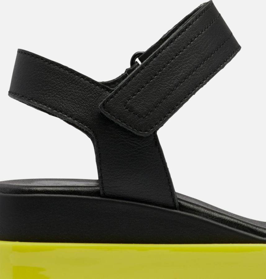 Women's Cameron Flatform Wedge Sandal Sorel Australia Black-Bolt