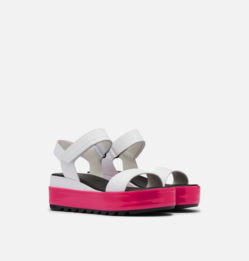 Women's Cameron Flatform Wedge Sandal Sorel Australia White-Punch Pink