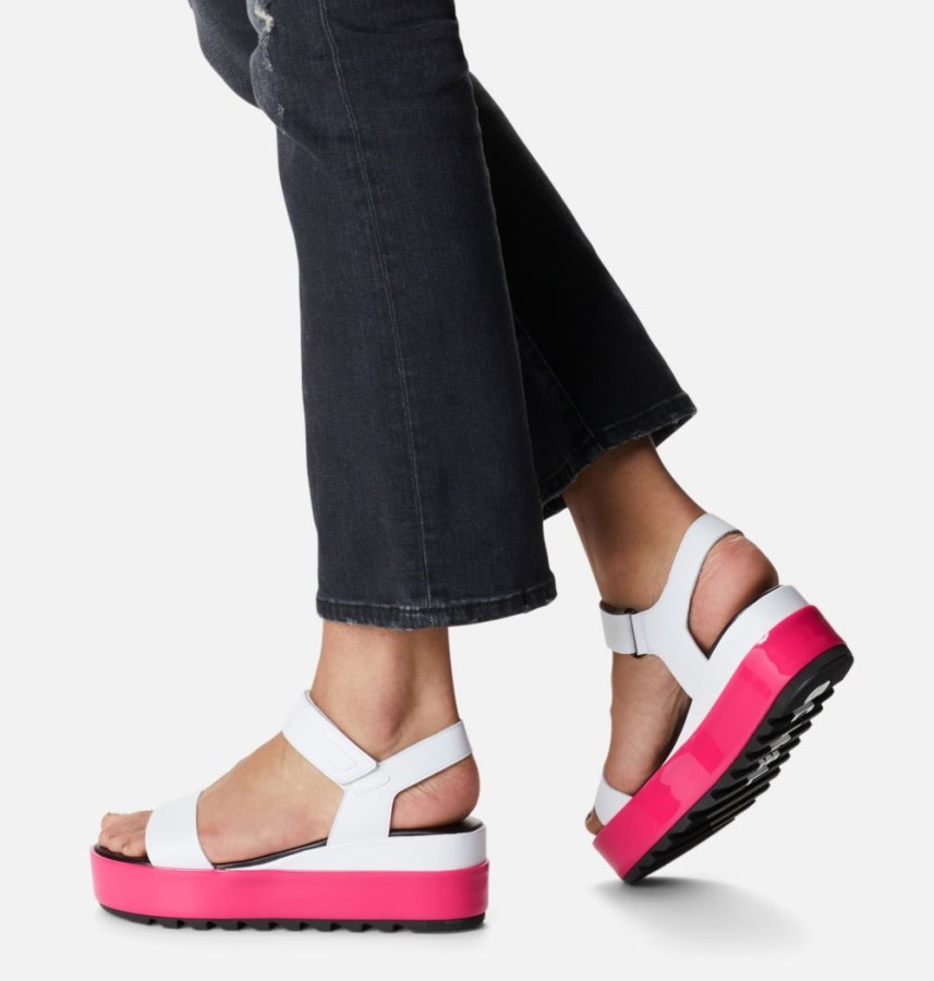 Women's Cameron Flatform Wedge Sandal Sorel Australia White-Punch Pink