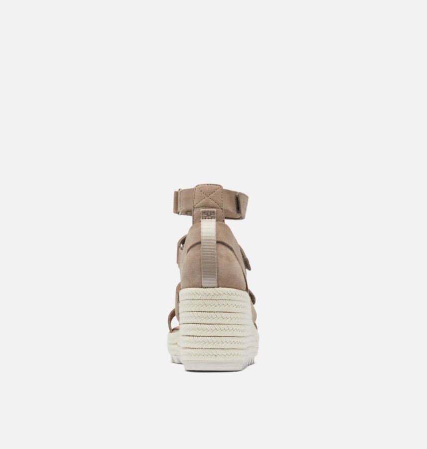 Women's Cameron Multi Strap Wedge Sandal Omega Taupe-Sea Salt Sorel Australia