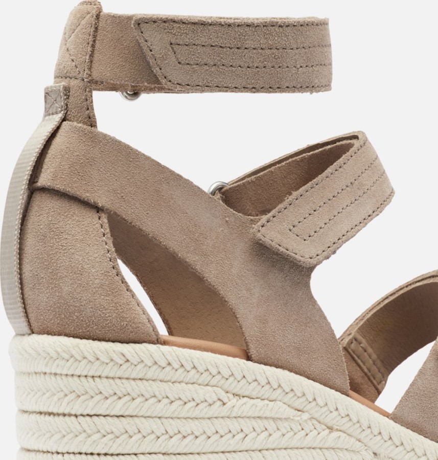 Women's Cameron Multi Strap Wedge Sandal Omega Taupe-Sea Salt Sorel Australia