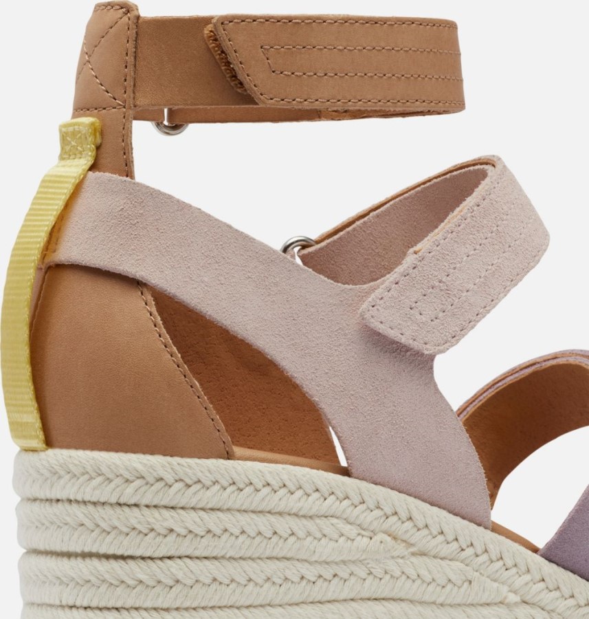 Women's Cameron Multi Strap Wedge Sandal Sorel Australia Shale Mauve-Sea Salt