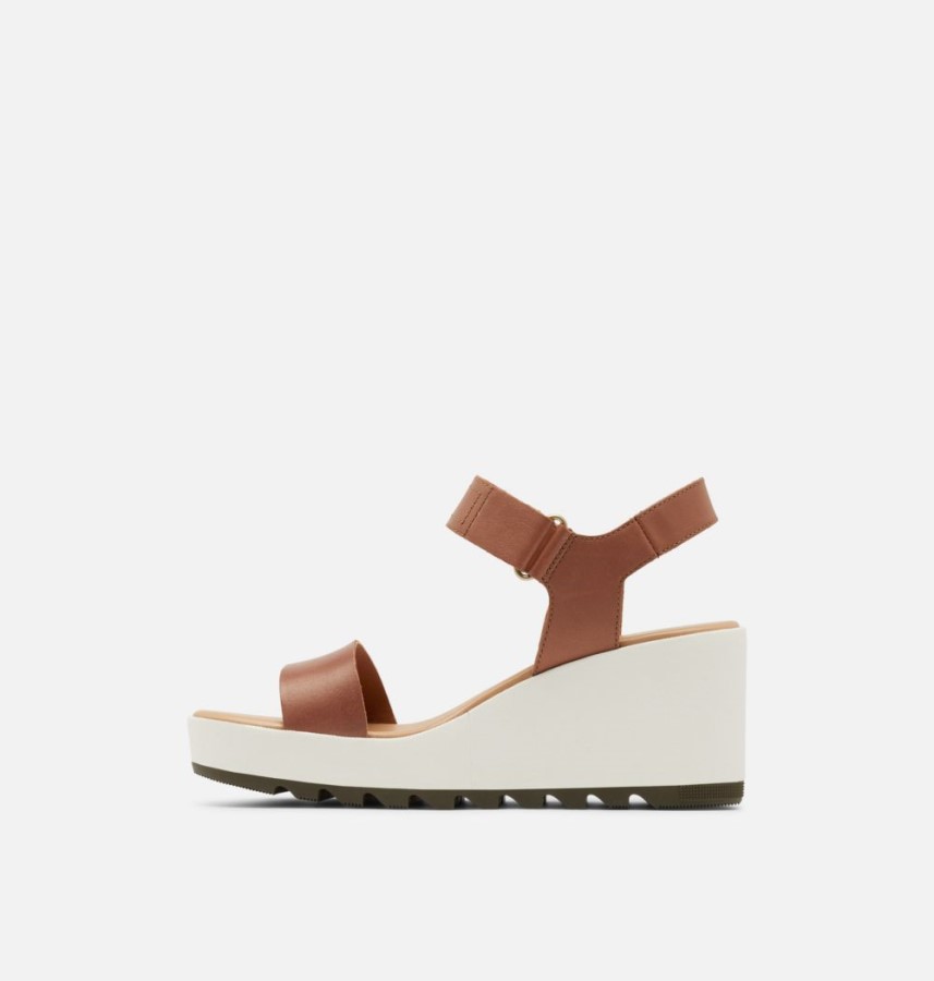Women's Cameron Wedge Leather Sandal Sorel Australia Velvet Tan