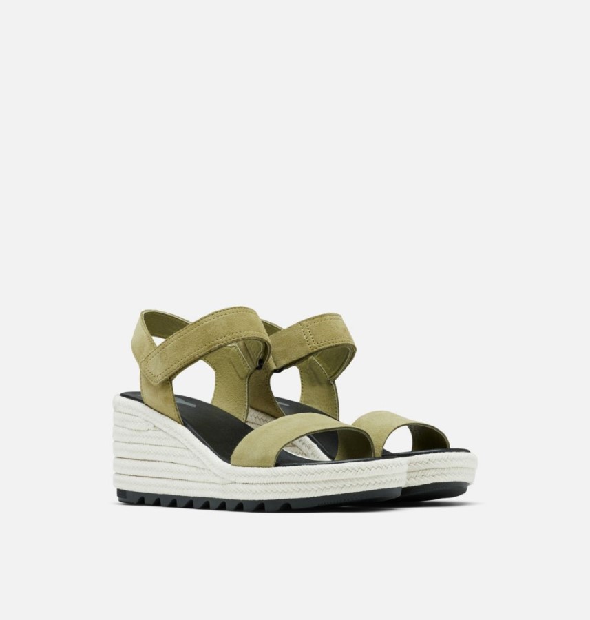 Women's Cameron Wedge Sandal Olive Shade-Sea Salt Sorel Australia