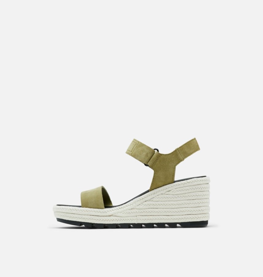 Women's Cameron Wedge Sandal Olive Shade-Sea Salt Sorel Australia