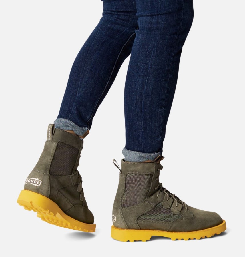 Women's Caribou Otm Bootie Alpine Tundra-Cyber Yellow Sorel Australia