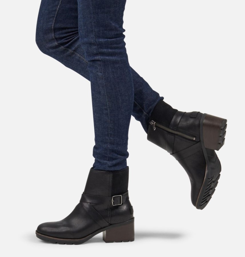 Women's Cate Buckle Bootie Black Sorel Australia