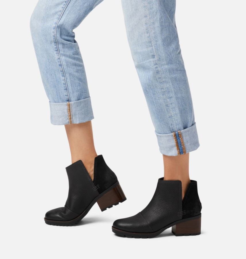 Women's Cate Cut-Out Bootie Black Sorel Australia