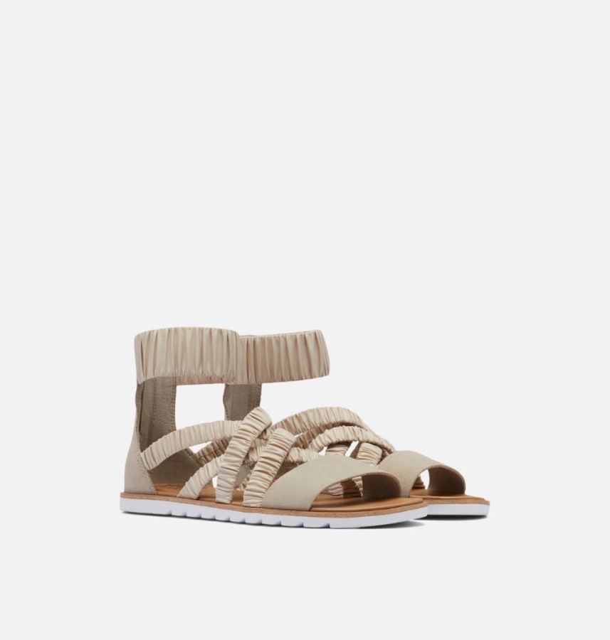 Women's Ella Ii Ankle Strap Sandal Sorel Australia Soft Taupe-White