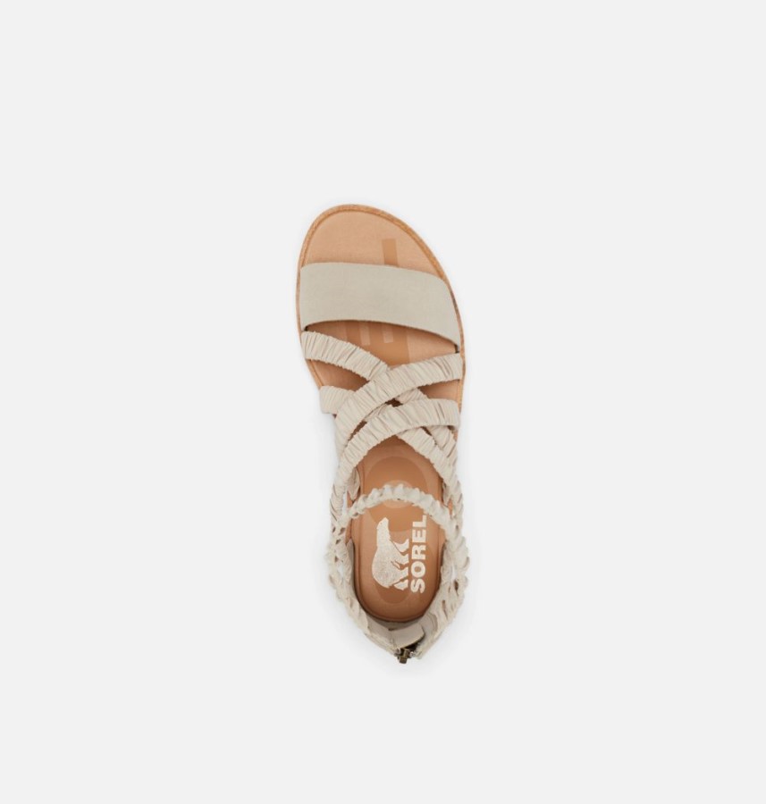 Women's Ella Ii Ankle Strap Sandal Sorel Australia Soft Taupe-White