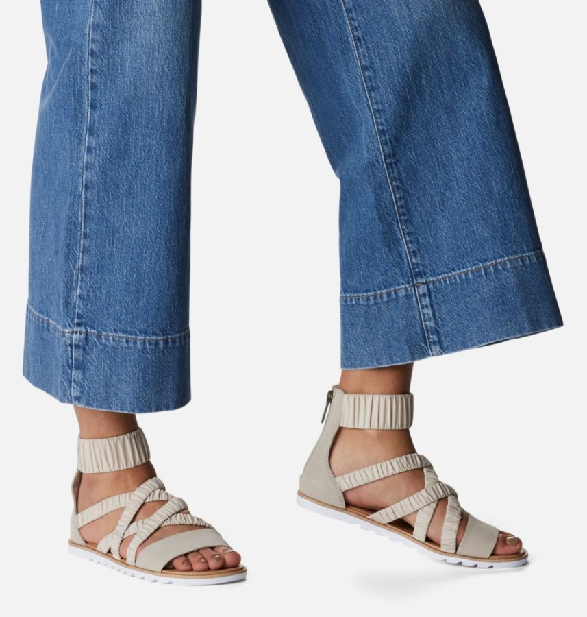 Women's Ella Ii Ankle Strap Sandal Sorel Australia Soft Taupe-White