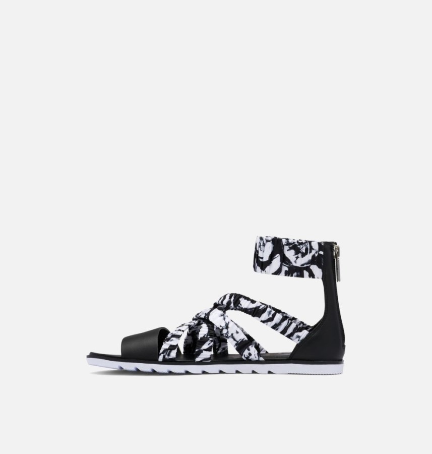 Women's Ella Ii Ankle Strap Sandal White-Black Sorel Australia