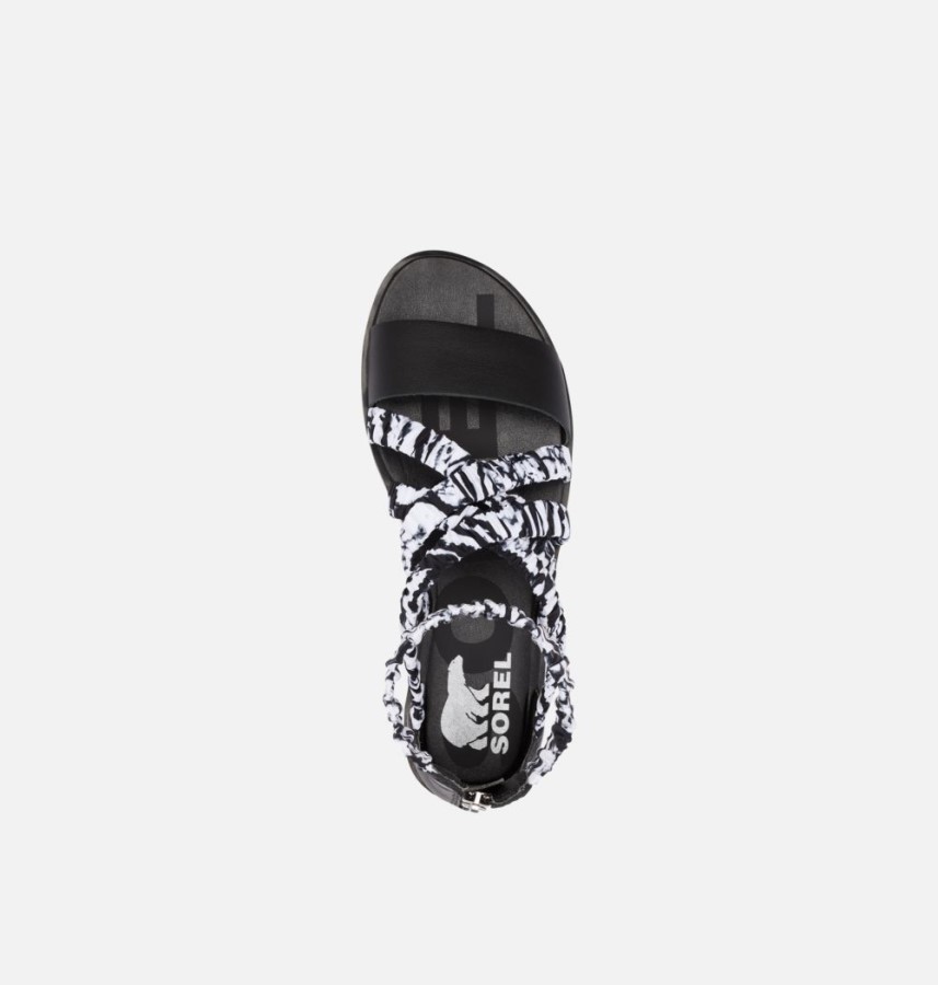 Women's Ella Ii Ankle Strap Sandal White-Black Sorel Australia