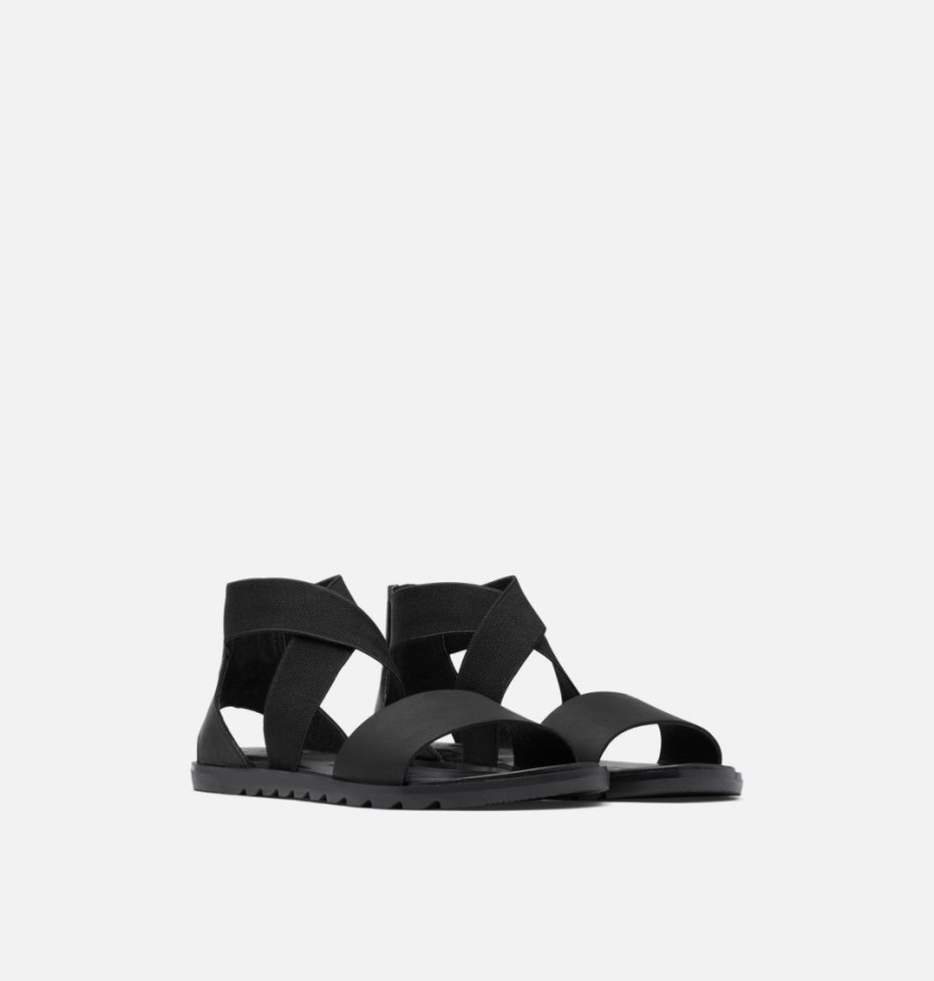 Women's Ella Ii Flat Sandal Sorel Australia Black