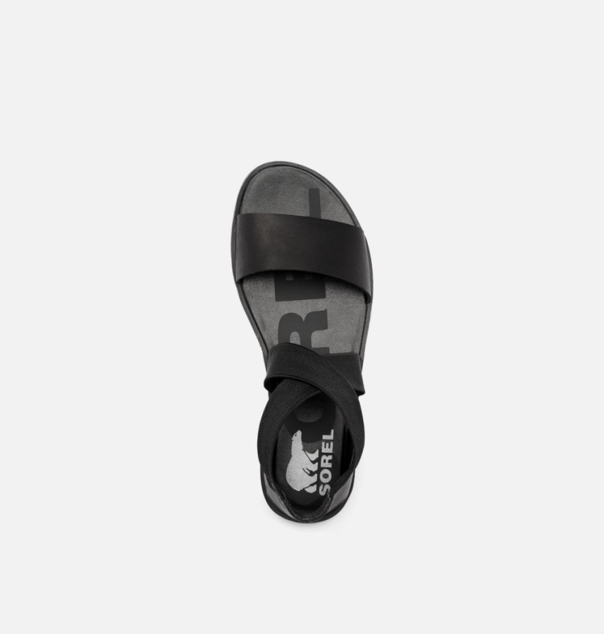 Women's Ella Ii Flat Sandal Sorel Australia Black