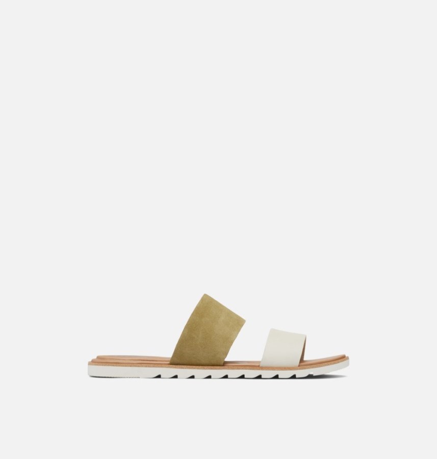 Women's Ella Ii Slide Sandal Sorel Australia Olive Shade-Chalk