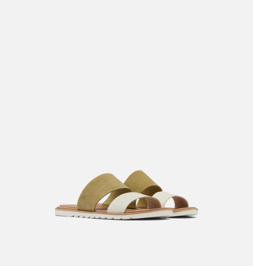 Women's Ella Ii Slide Sandal Sorel Australia Olive Shade-Chalk