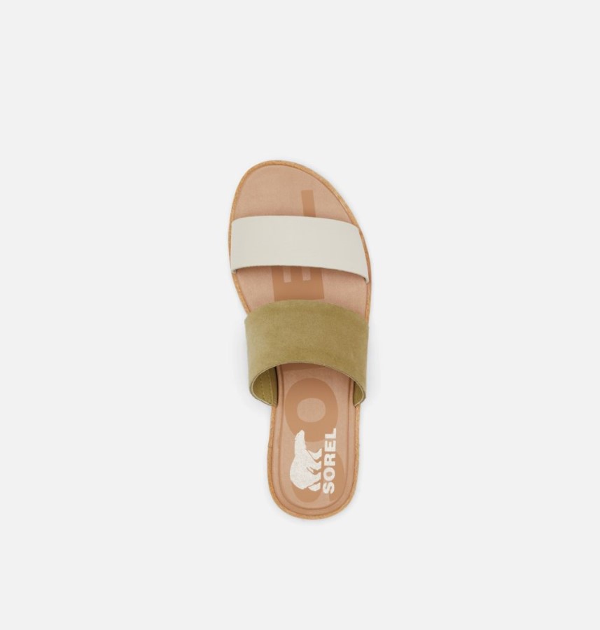 Women's Ella Ii Slide Sandal Sorel Australia Olive Shade-Chalk
