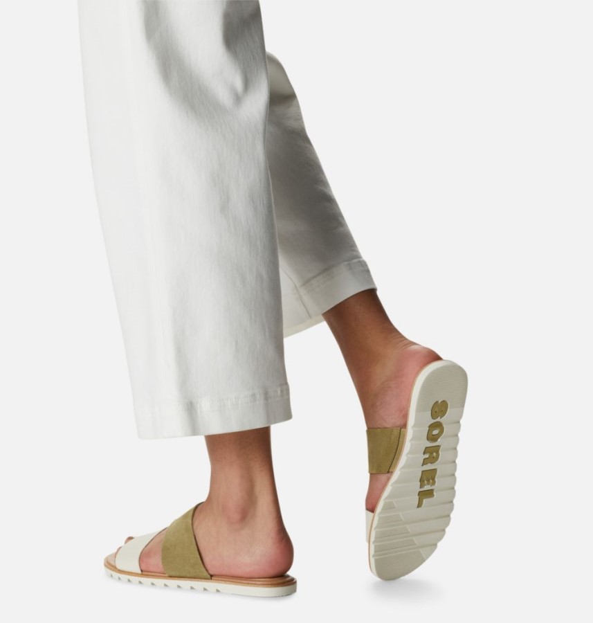 Women's Ella Ii Slide Sandal Sorel Australia Olive Shade-Chalk