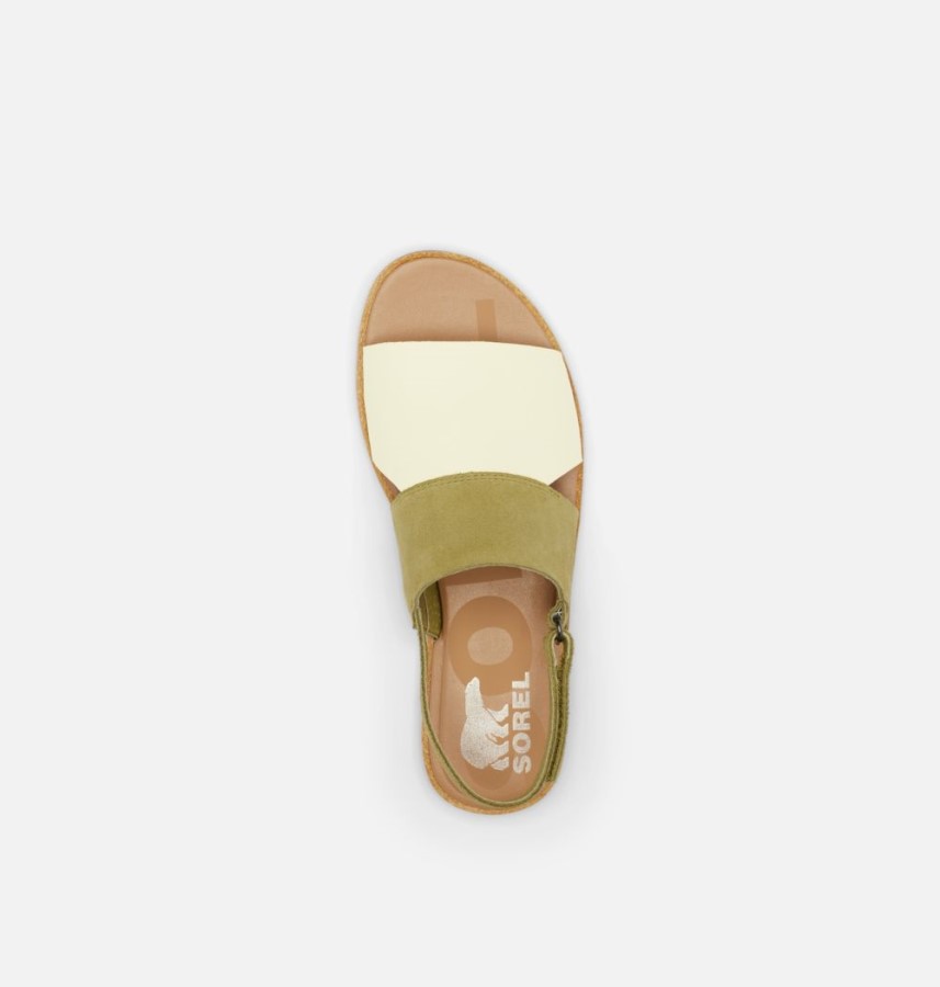 Women's Ella Ii Slingback Sandal Olive Shade-Chalk Sorel Australia