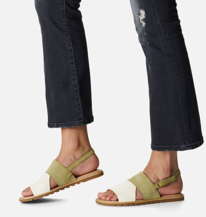 Women's Ella Ii Slingback Sandal Olive Shade-Chalk Sorel Australia