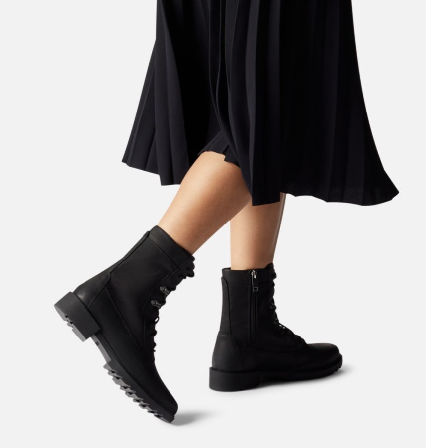 Women's Emelie Ii Lace Waterproof Tall Boot Black-Black Sorel Australia
