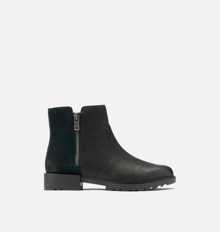 Women's Emelie Ii Zip Bootie Black-Sea Salt Sorel Australia