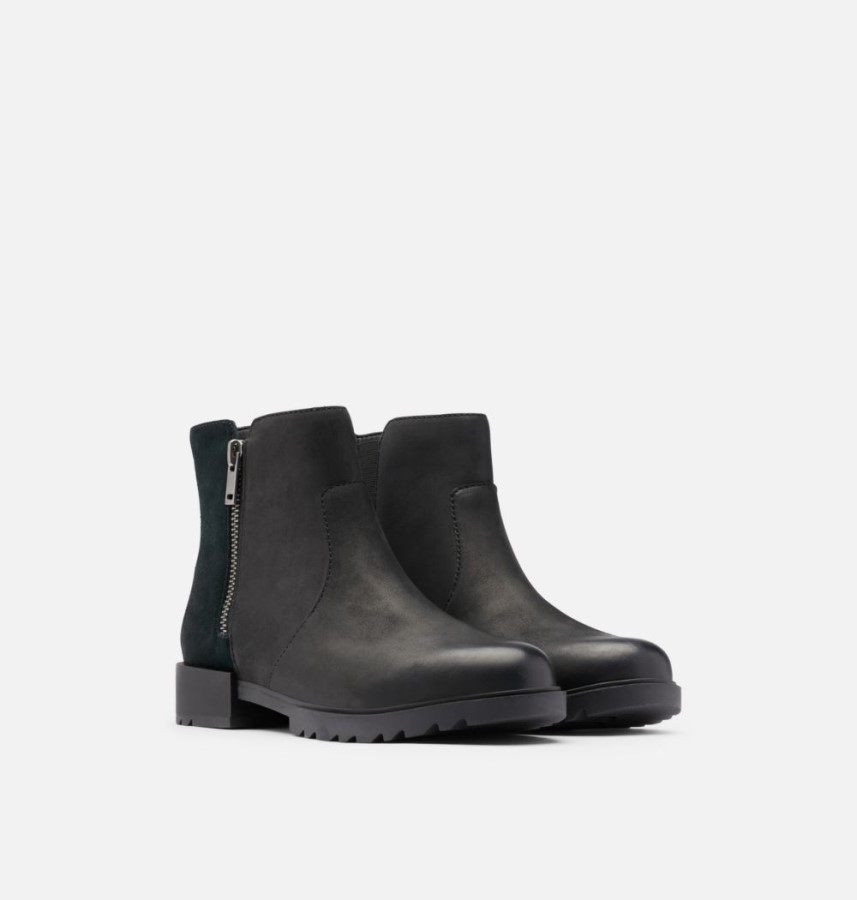 Women's Emelie Ii Zip Bootie Black-Sea Salt Sorel Australia