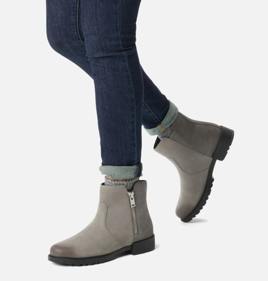 Women's Emelie Ii Zip Bootie Sorel Australia Quarry-Black