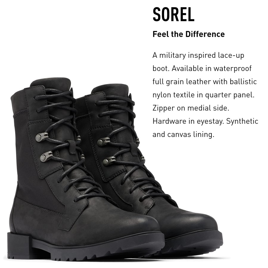 Women's Emelielace Boot Sorel Australia Black-Sea Salt