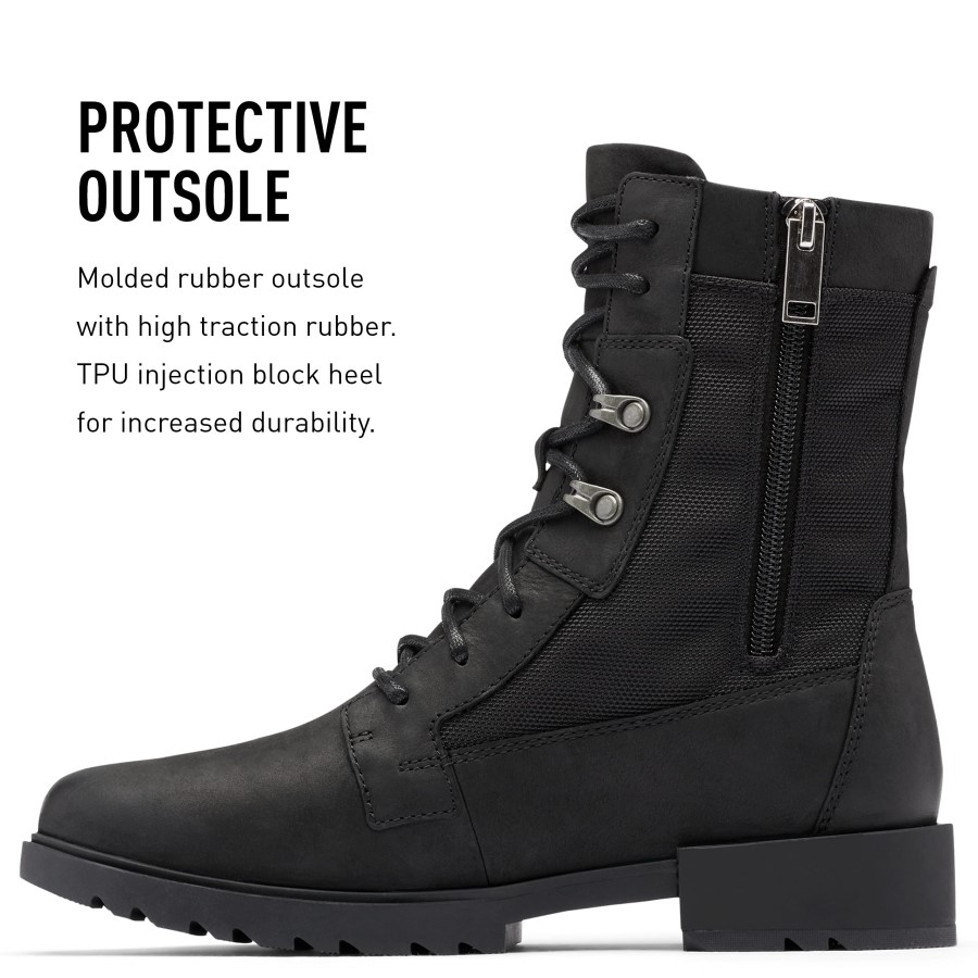 Women's Emelielace Boot Sorel Australia Black-Sea Salt