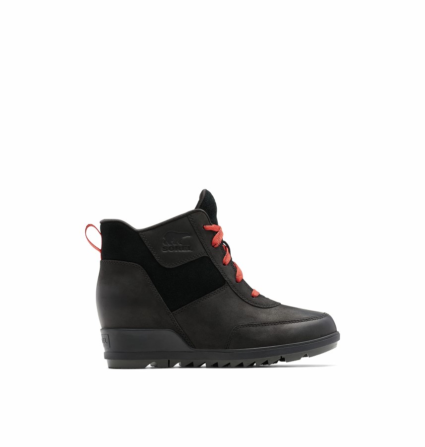 Women's Evie Sport Lace Rain Boot Waterproof Suede Sorel Australia Black Jet