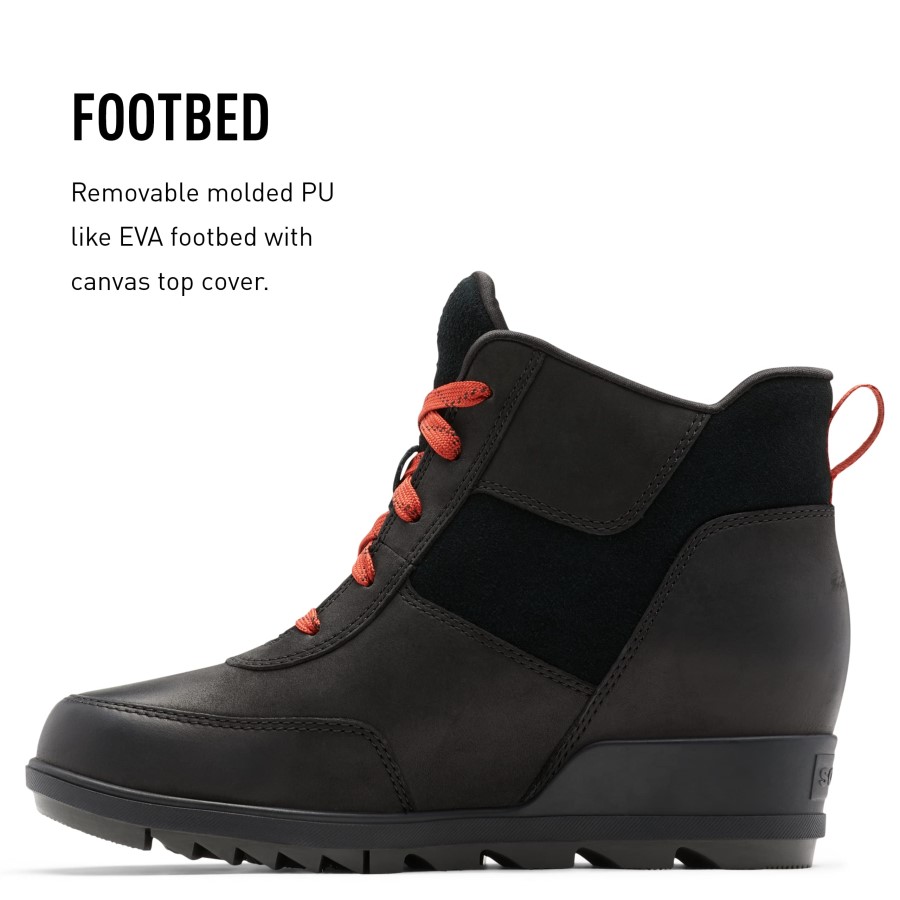 Women's Evie Sport Lace Rain Boot Waterproof Suede Sorel Australia Black Jet