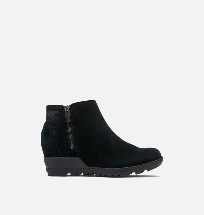 Women's Evie Zip Wedge Bootie Black Sorel Australia