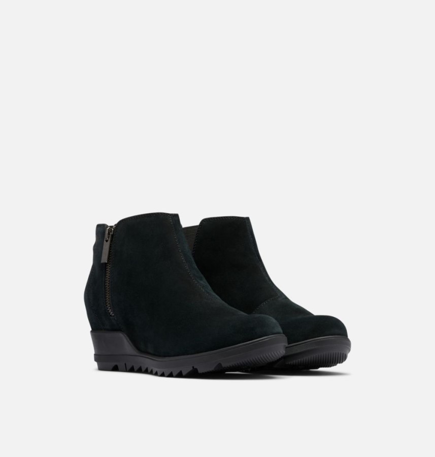 Women's Evie Zip Wedge Bootie Black Sorel Australia