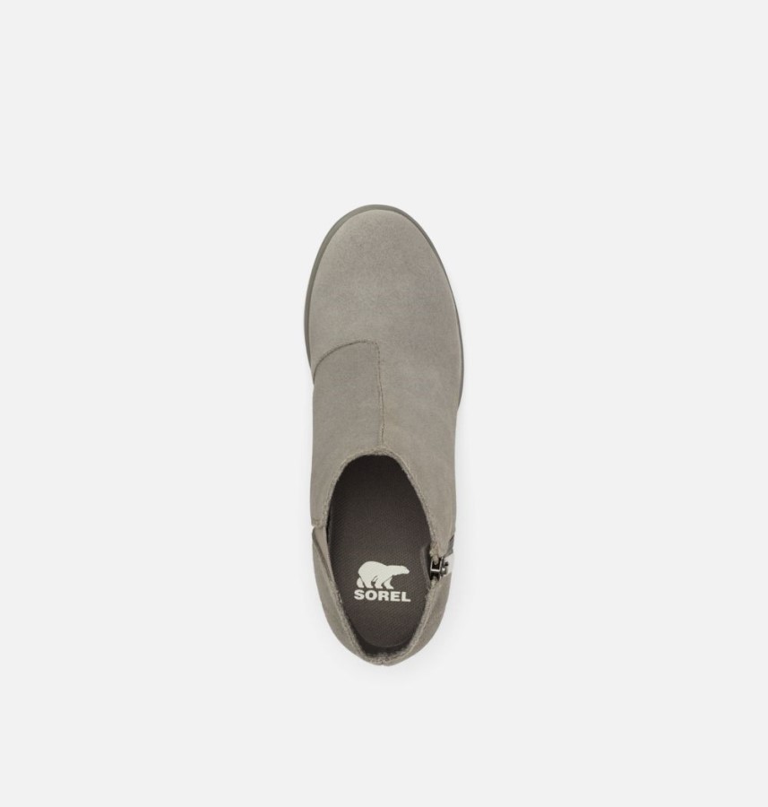 Women's Evie Zip Wedge Bootie Sorel Australia Quarry-Sea Salt