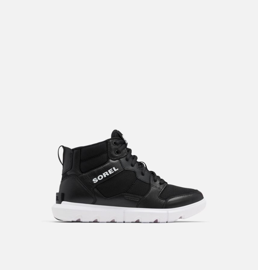 Women's Explorer Ii Sneaker Mid Black-White Sorel Australia