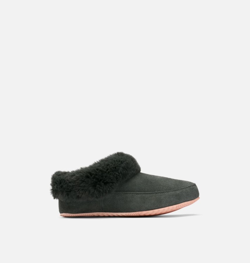 Women's Go Coffee Run Slipper Dark Moss-Peach Blossom Sorel Australia