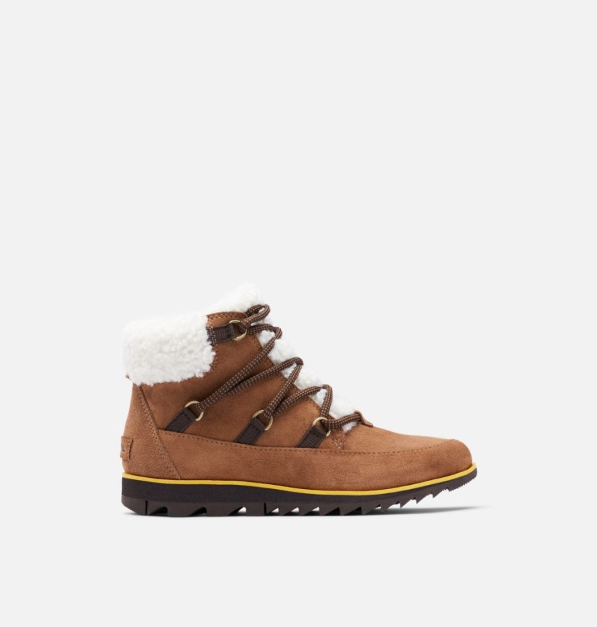 Women's Harlow Lace Cozy Bootie Sorel Australia Velvet Tan-Blackened Brown