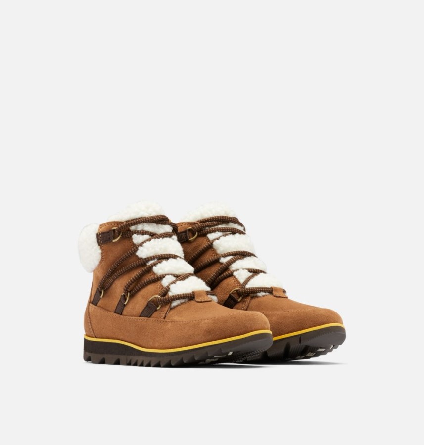 Women's Harlow Lace Cozy Bootie Sorel Australia Velvet Tan-Blackened Brown