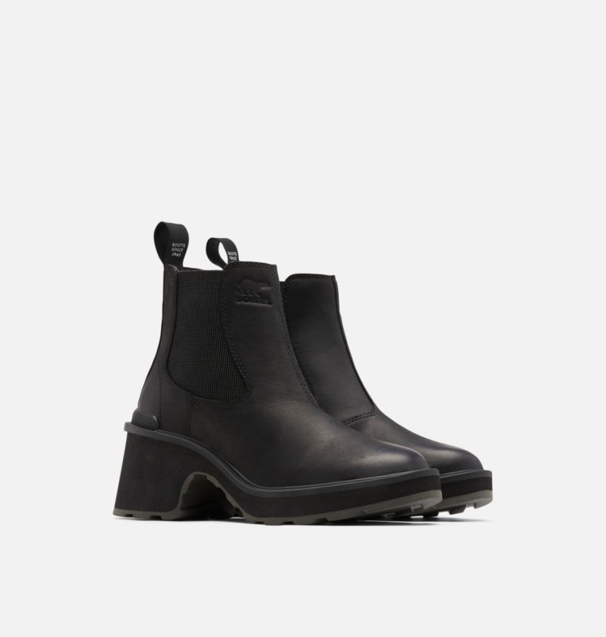 Women's Hi-Line Heel Chelsea Boot Black-Sea Salt Sorel Australia