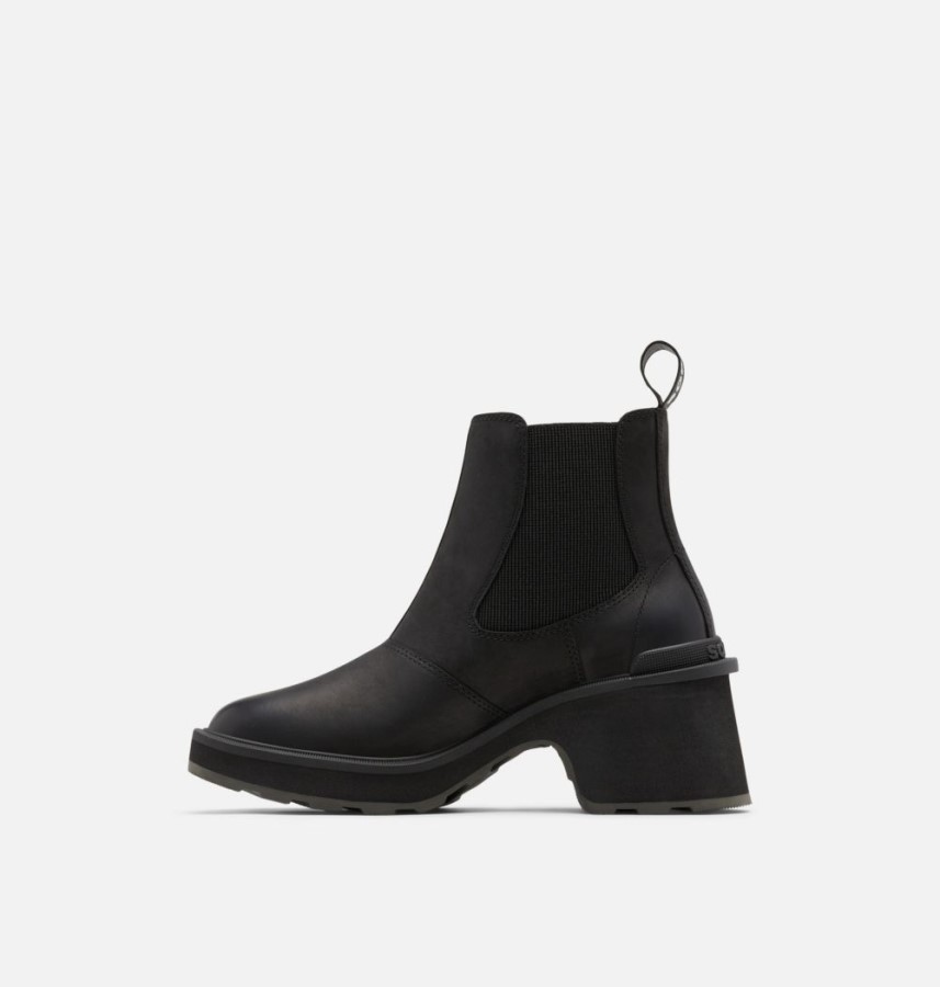 Women's Hi-Line Heel Chelsea Boot Black-Sea Salt Sorel Australia