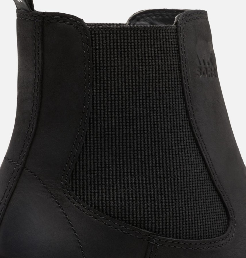 Women's Hi-Line Heel Chelsea Boot Black-Sea Salt Sorel Australia