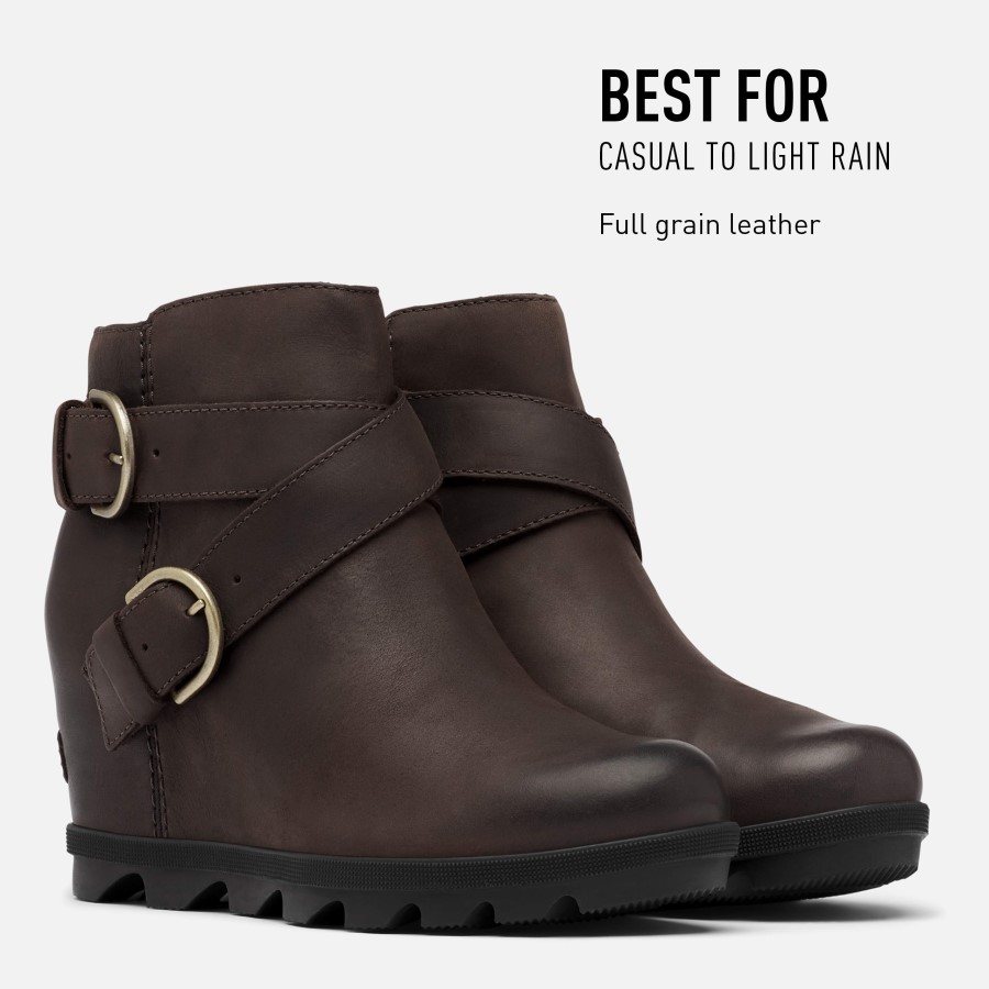 Women's Joan Of Arctic Wedge Ii Buckle Boot Rain Waterproof Sorel Australia Blackened Brown
