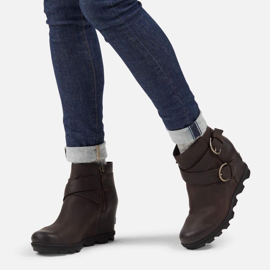 Women's Joan Of Arctic Wedge Ii Buckle Boot Rain Waterproof Sorel Australia Blackened Brown
